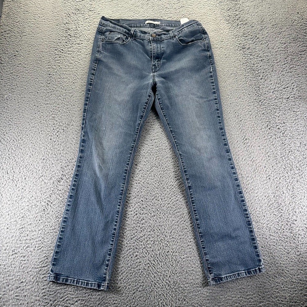 Levi's 505 Jeans Womens 12 Blue Denim Cotton Straight Leg Faded Stretch Workwear